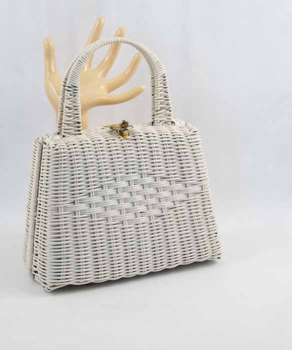 top handle woven box bag