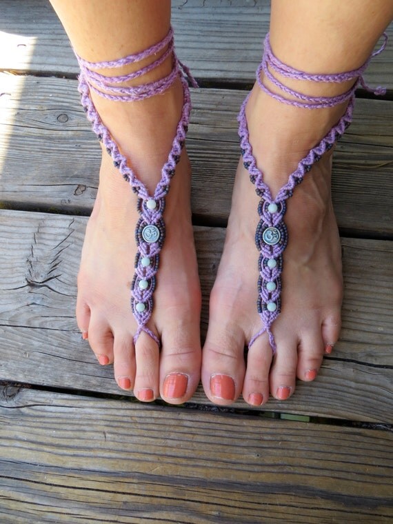macrame barefoot sandals