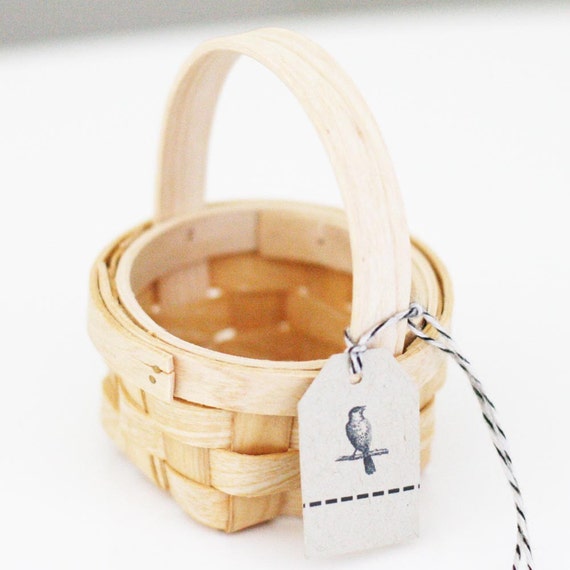 Small round wooden basket