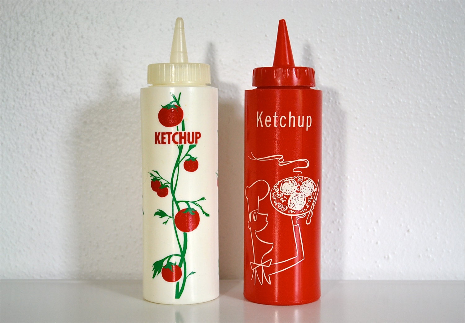 SALE Retro Ketchup Bottles Plastic Squeeze by TheCottageCheese