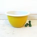 Vintage Enamelware Bowl Yellow White