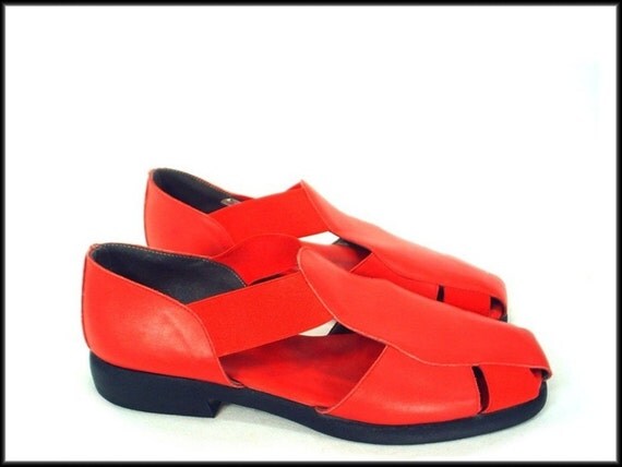 90's RED FISHERMAN sandals comfy vintage Aerosoles women