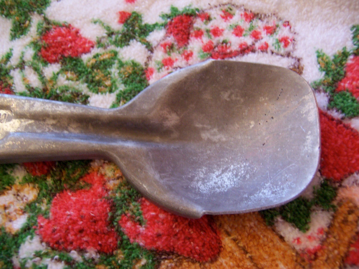 ice cream and shortening aluminum spoon
