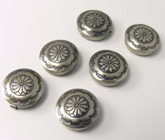 Vintage Sterling Silver Button Covers Southwestern by jujubee1