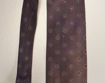 Designer Charles JOURDAN Neck TIE SILK Circles iTaly handmade 1980s Dead Stock 60 x 3plus in