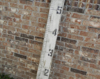 Growth Chart, Ruler Style, Distressed White