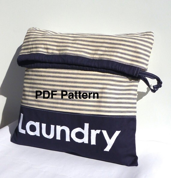 Items similar to PDF Drawstring Laundry Bag Instant Download Pattern How to sew instructions