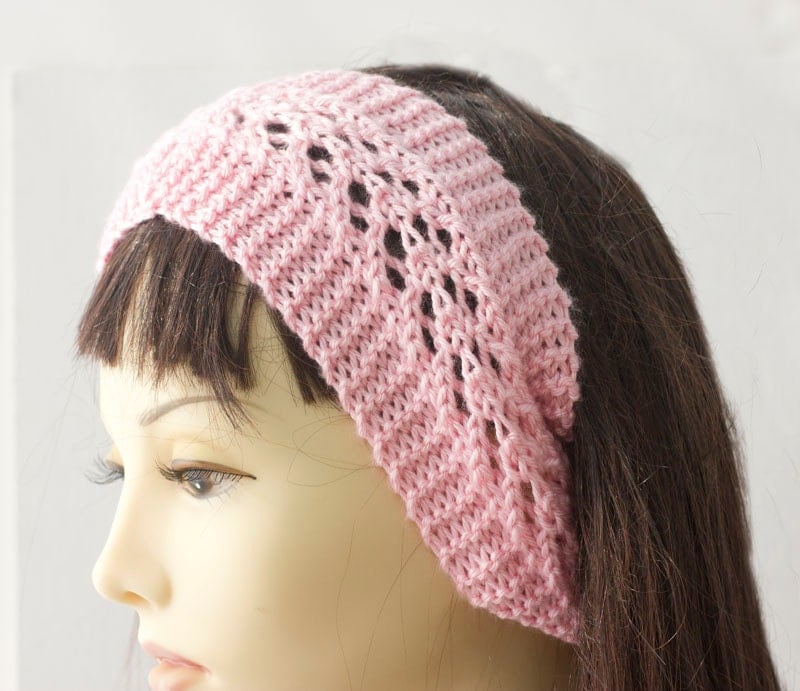 Knitting Pattern for Lace Headband, Knit Ear Warmer PDF Pattern, Head Wrap Di...