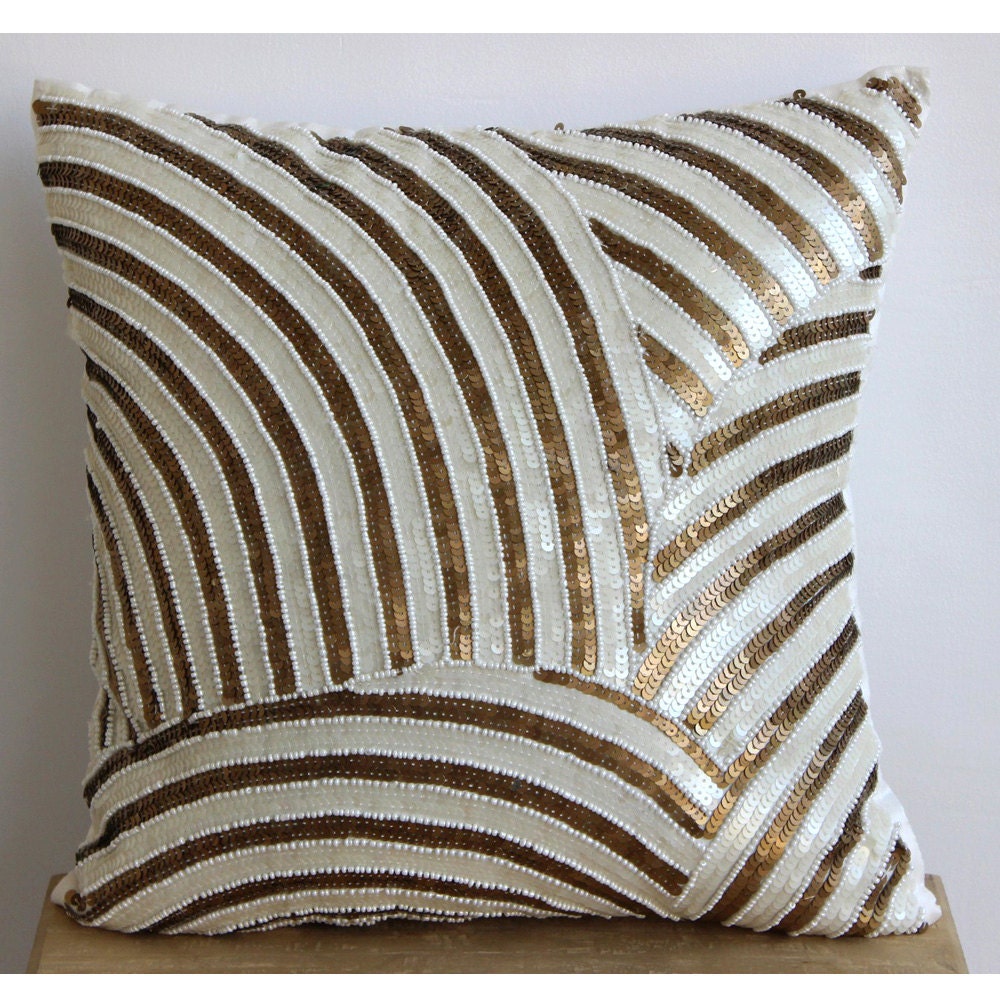 Ivory Throw Pillows Cover For Couch 16x16 Silk