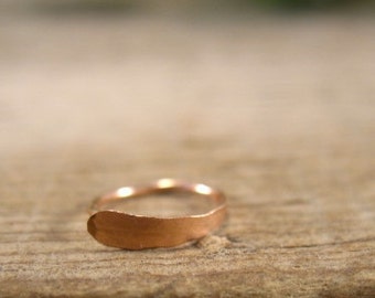 Pink Gold Flat Nose Ring - Super Thin Nose Ring, Thin Nose Ring, Pink Gold Nose Ring, Rose Gold Nose Ring, Flat Nose Ring, Discreet Nose Rin