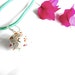 Orbit necklace filled with silk-Unique necklace Neon silk