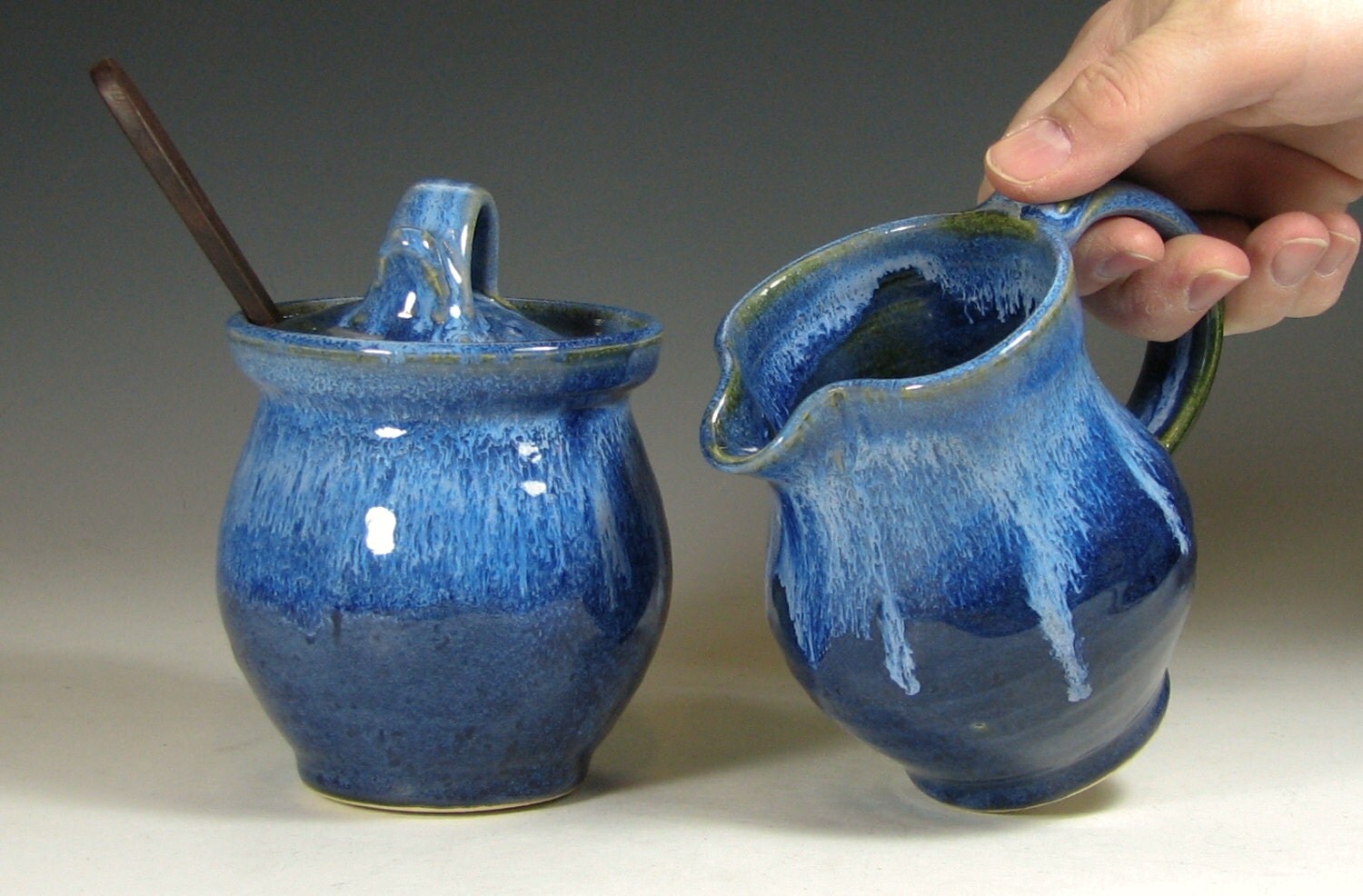 Cream and sugar set ceramic creamer sugar bowl jar lidded