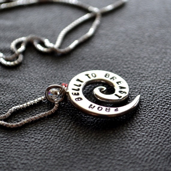 Breastfeeding Necklace Sterling Silver From Belly by moonovermaize
