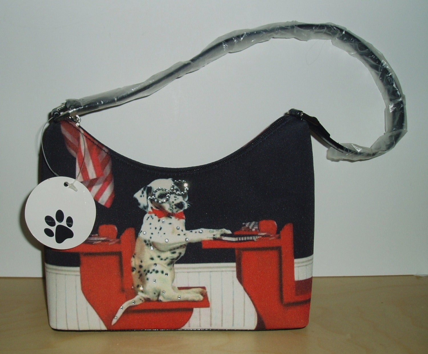 Dalmatian Dog Handbag Animal Print Bedazzled Ladies Handbag