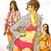 Womens Swimsuit Pattern Vintage KWIK Sew Bathing Suit Misses Size 12 14 16 Halter Top Bikini Swim Suit with Beach Jacket Cover up