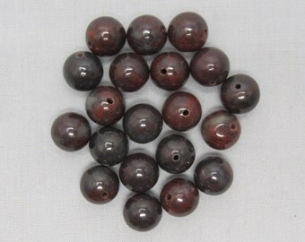 Poppy Jasper 10mm Round Beads - 20 pieces #N11-12