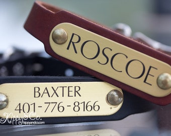 Leather Dog Collar with Name Plate, Personalized Leather Collar, Personalized Dog Collar, Leather Dog Collar, Puppy Collar, Dog Collar