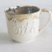 Ceramic Faith Cup / Porcelain Faith Mug / Handmade Mug in Yellow and Iron Red