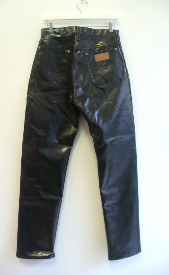 black vinyl jeans