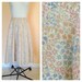 Vintage Pastel Floral Cotton Sheer Skirt. White. Pink. Small Flowers. Knee Length. Sale. Medium. Elastic Waist. Romantic. Shabby Chic.