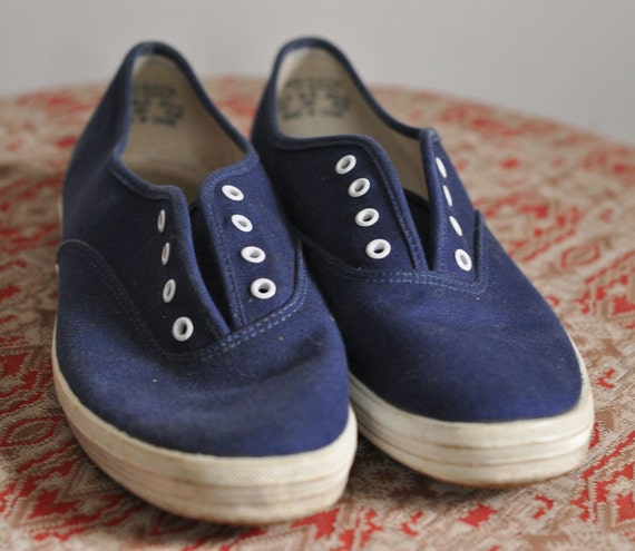 vintage navy blue KEDS sneakers flats blue by CharleensCloset