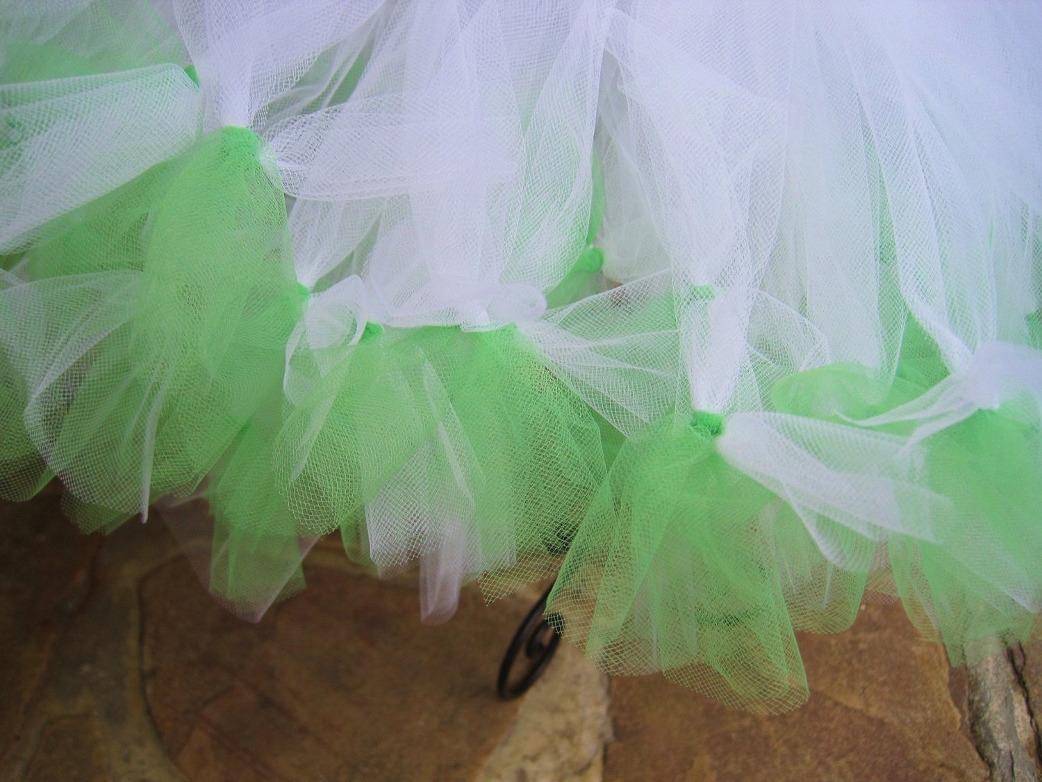 GREEN AND WHITE Petti Tutu Dress Flower Girl Gown
