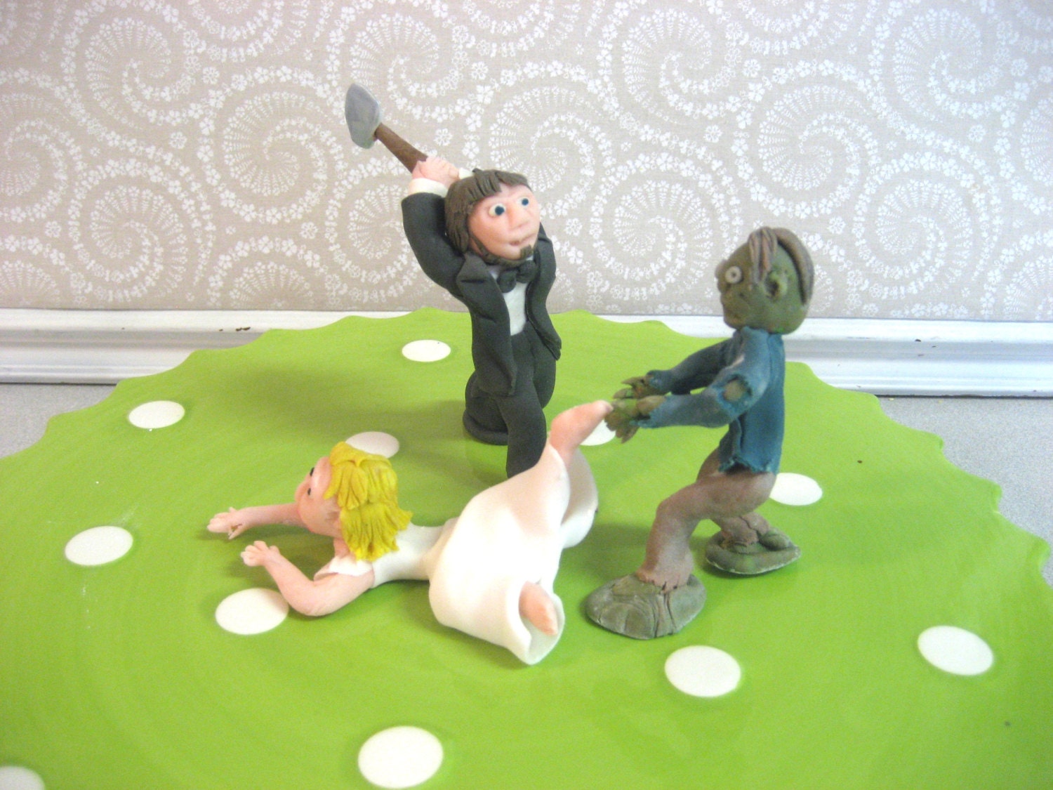  ZOMBIE  Wedding  Cake  Topper  Custom Zombies  Made to Order