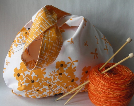 crochet japanese pattern bag knot knot  Project bag medium  size  japanese bag knitting crochet