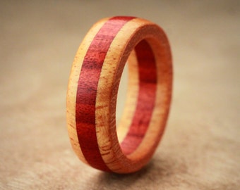 Orange Redheart Wood Ring