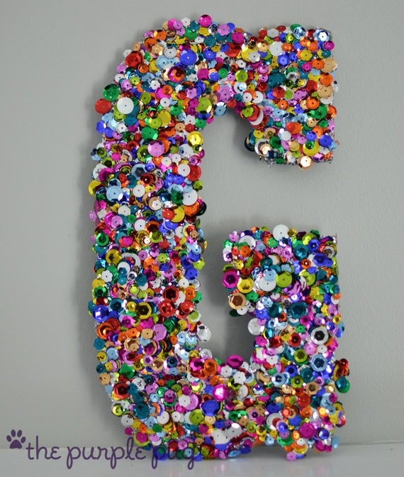 Sequin letters. Made to order personalized large letters with