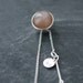 Light brown coral colored Moonstone solid silver ball necklace