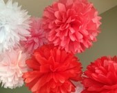Be Mine - 7 Tissue Pom Flowers DIY Decor Kit - Valentine's Day - Sweetest Day - Nursery Mobile Eye Development Flowers Il_170x135
