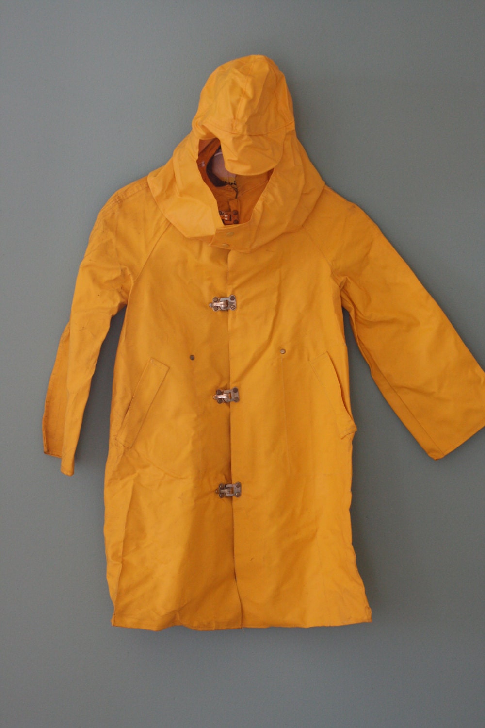 Vintage Yellow Weatherite Rain Coat For Kids