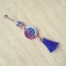 Belly Button Jewelry- Purple Tassel Ring Beaded Medallion Mandala Thread Fringe Long Charm Dangle Navel Piercing