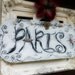 Paris Signage Original Fine Wall Art Sign With Vintage Crystal Accessories Unique Home Decor