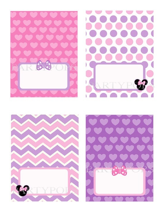 Diy Minnie s Bow tique Food Label Or Name Place Card