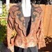 Antique 1930s Upcycle of 1880s Wool Paisley Shawl Exquisite Jacket With Black Beading & Peplum