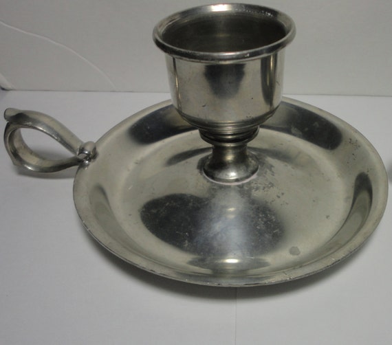 Vintage Kirk Stieff Pewter Hurricane Lamp. Candle holders.Set
