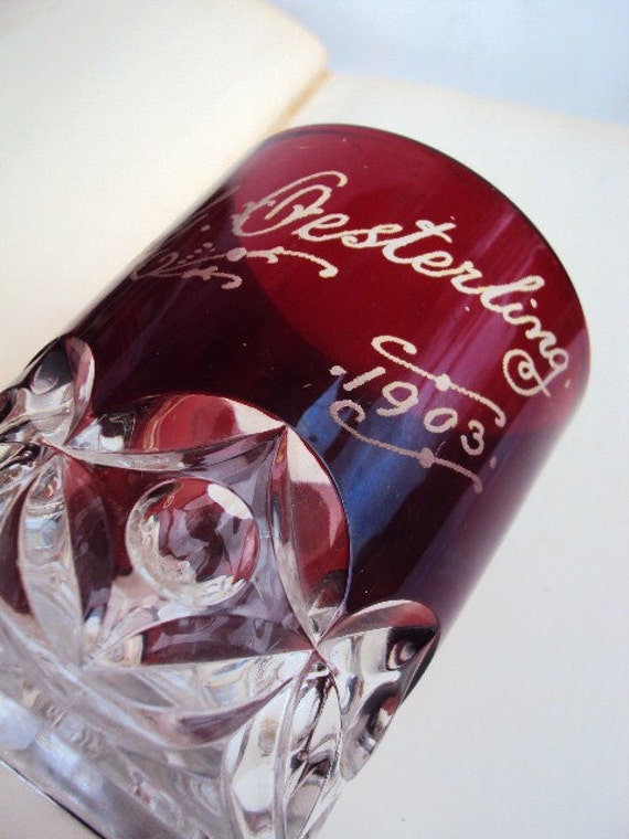 EAPG Antique Ruby Red Flash Glass Souvenir 1903 Early American