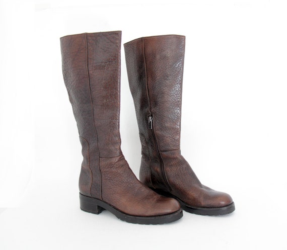 Vintage boots / 90s Jil Sander tall leather boots by nemres