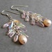 Light Pink Glass Earrings / Pink Freshwater Pearl Earrings / Sterling Silver Linear Dangle Earrings - Glimmer