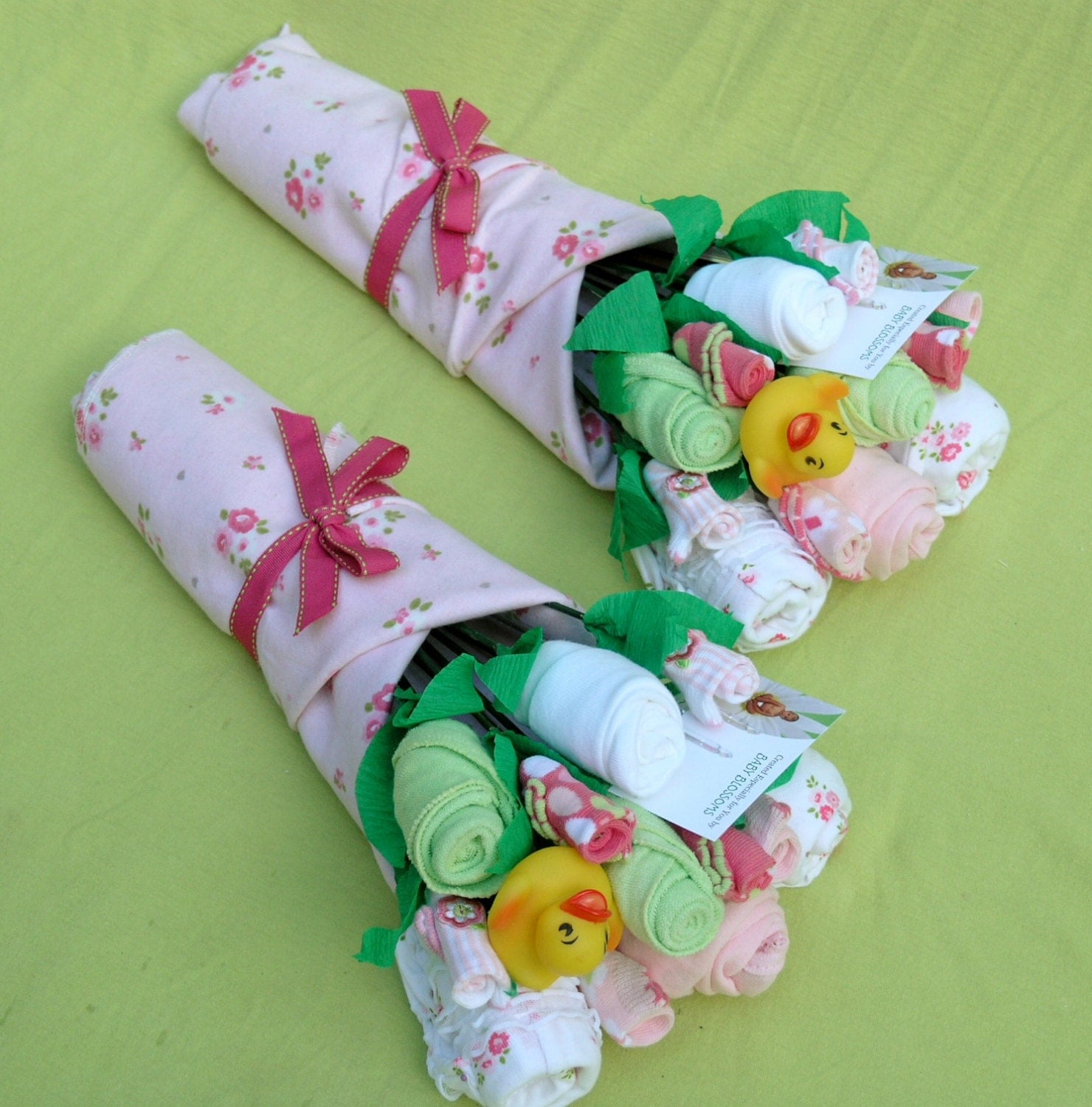 Girl Twins Baby Bouquet Twin Baby Girls Baby by babyblossomco