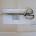vintage scissors with black handles, vintage shears, antique scissors, sewing scissors, office, paper