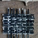 Black Paper Weaving- Mixed Media Abstract Original- Alphabet Metallic Accents