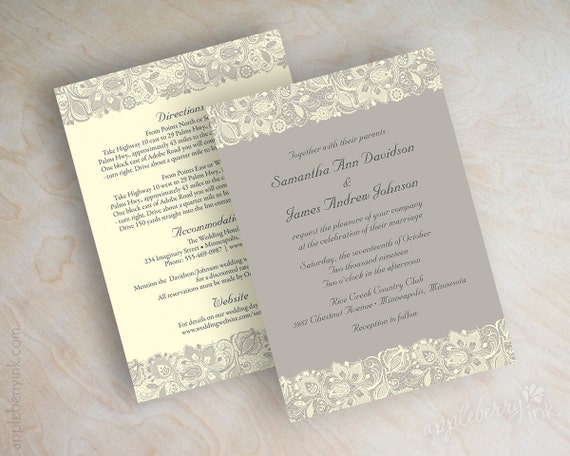 items similar to lace wedding invitation victorian wedding invitations vintage wedding invitation lace wedding stationery french gray ivory - Ivory Wedding Invitations items similar to lace wedding invitation victorian wedding invitations vintage wedding invitation lace wedding stationery french gray ivory - Ivory Wedding Invitations