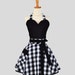 Sexy Retro Pinup Apron : Handmade Retro Vintage Sweetheart in Simple and Sexy Black and White Plaid