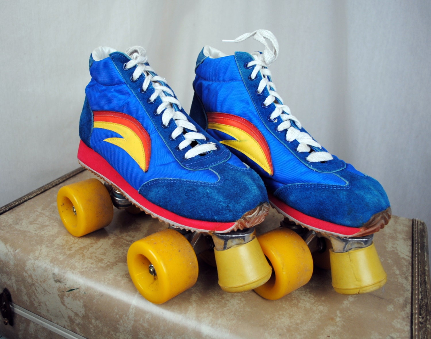 Amazing Vintage 1970s Rainbow Roller Skates Norsport Size