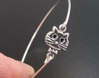 Cheshire Cat Bracelet, Cheshire Cat Jewelry, Cat Bangle Bracelet, Animal Bracelet, Animal Jewelry, Silver Cat Bracelet, Silver Cat Jewelry