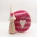 Pink Heart Wooden Doll, Waldorf Gnome Playset, Natural Wood, Valentine's Day Toy