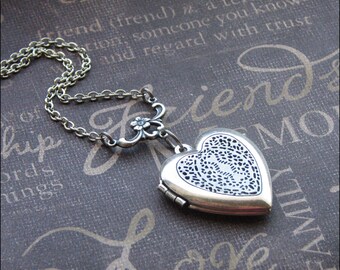 Silver Heart Scent Locket Necklace- Enchanted Love - Jewelry by TheEnchantedLocket - SWEET Birthday Daughter Wedding Christmas Gift